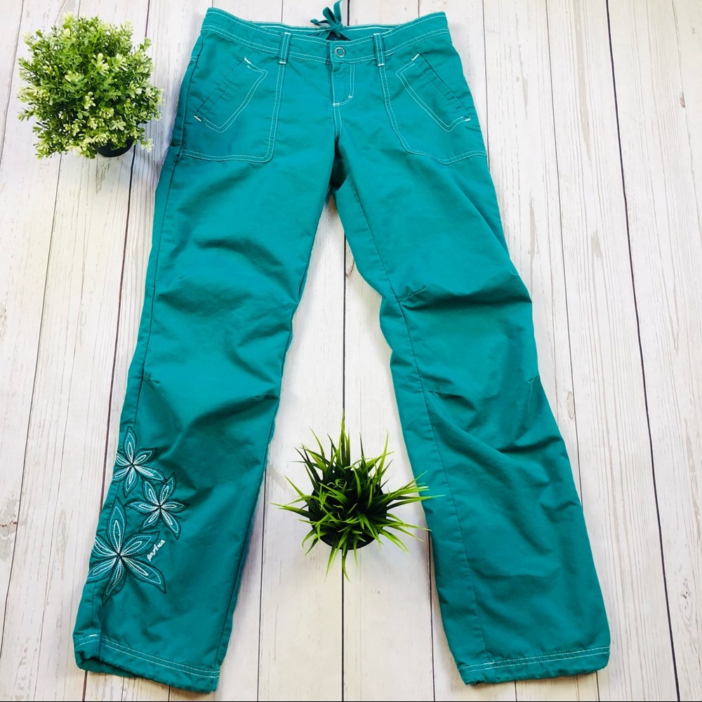 Prana Breathe Flower Embroidered Active Wear Pants